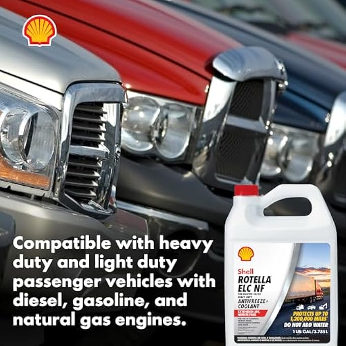 Shell Rotella سائل تبريد مضاد تجمد 50/50 مخفف مسبقا خالي من النيتريت (1 جالون، عبوة واحدة) - Image 5